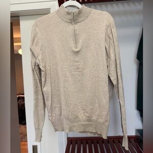Peter Millar Light Tan Zip-Up Sweater
